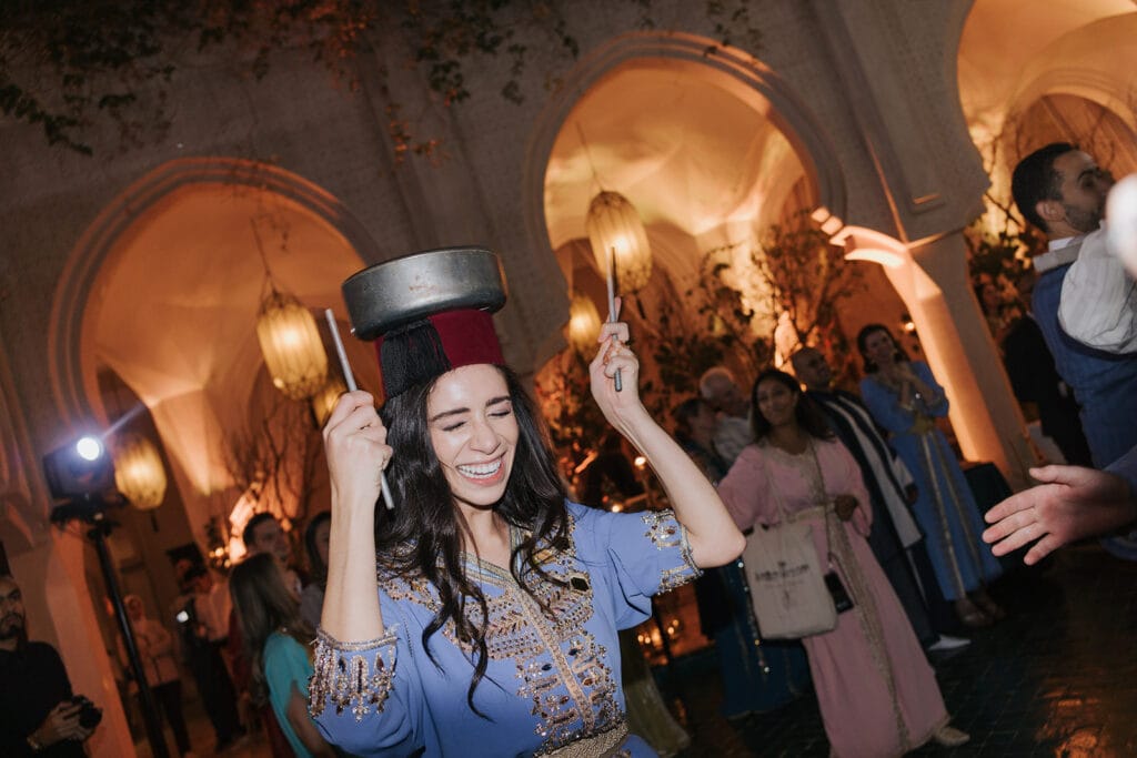 tourist dancing in moroccan style