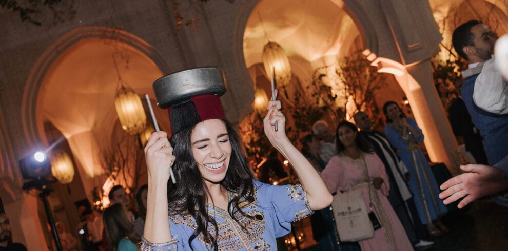 tourist dancing in moroccan style